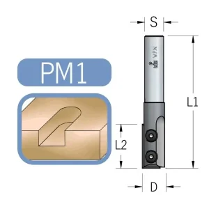 Ravno glodalo sa izmenjivim pločicama, jednopero, prečnik 12mm, dužina reznog dela 30mm, prihvat 12mm WPW PM15122