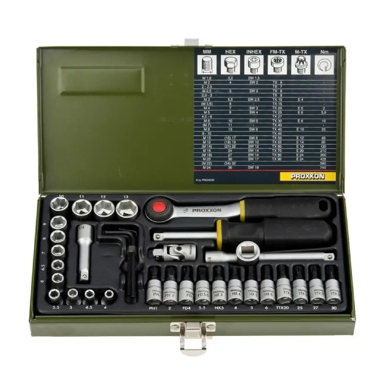 36-delna garnitura sa čegrtaljkom 1/4" - Proxxon