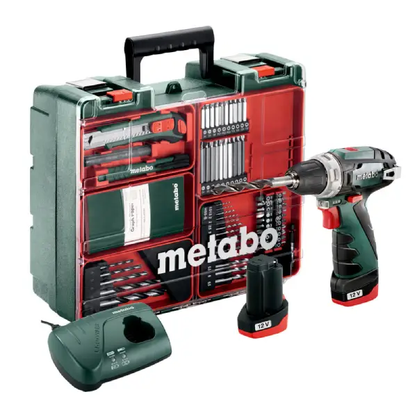 Akumulatorska bušilica - odvrtač POWERMAXX BS BASIC + set pribora u koferu - Metabo