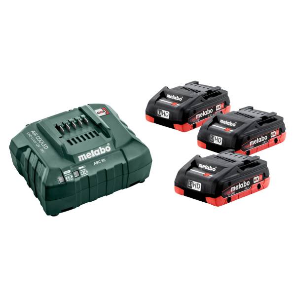 Metabo 18V Basic Set LiHD 3x4.0Ah + punjač ASC 55